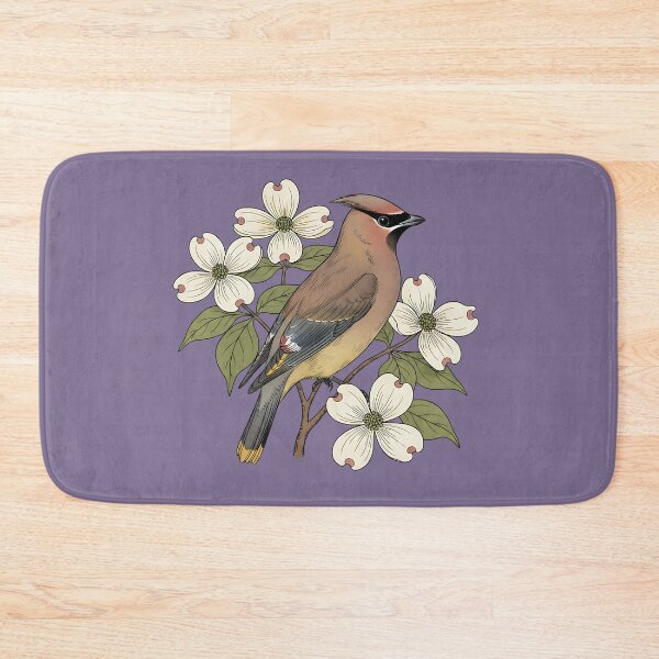 Item preview, Vintage Cedar Waxwing Bird with Dogwood Flowers designed and sold by BirdsnStuff.