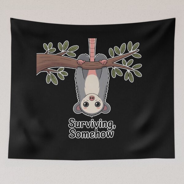Item preview, Surviving Somehow Possum T-Shirt – Cute Upside Down Cartoon Design designed and sold by ImaginedSpace7.