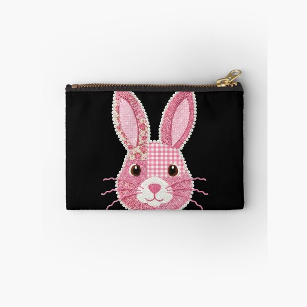 Item preview, Kids Pink Patchwork Easter Bunny Face designed and sold by KroghDs.