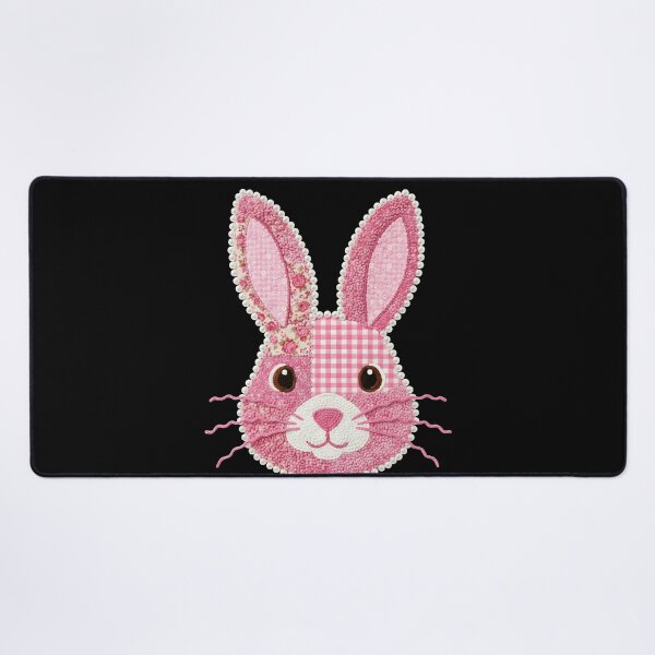 Item preview, Kids Pink Patchwork Easter Bunny Face designed and sold by KroghDs.