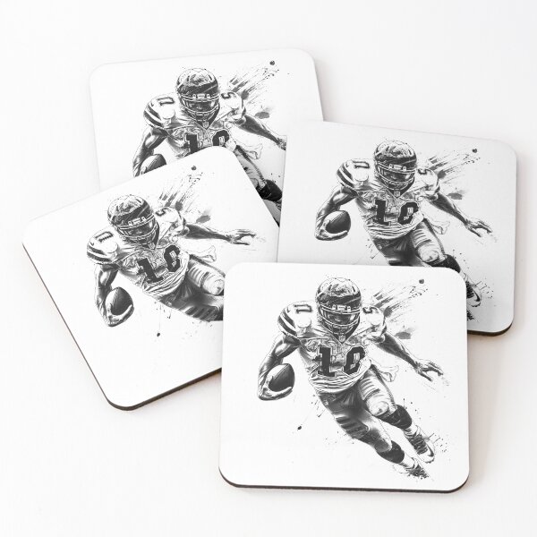Item preview, Black and White Football Running Back – Grunge Splash Sports Illustration designed and sold by inkoutninja.