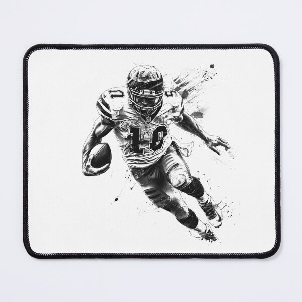 Item preview, Black and White Football Running Back – Grunge Splash Sports Illustration designed and sold by inkoutninja.