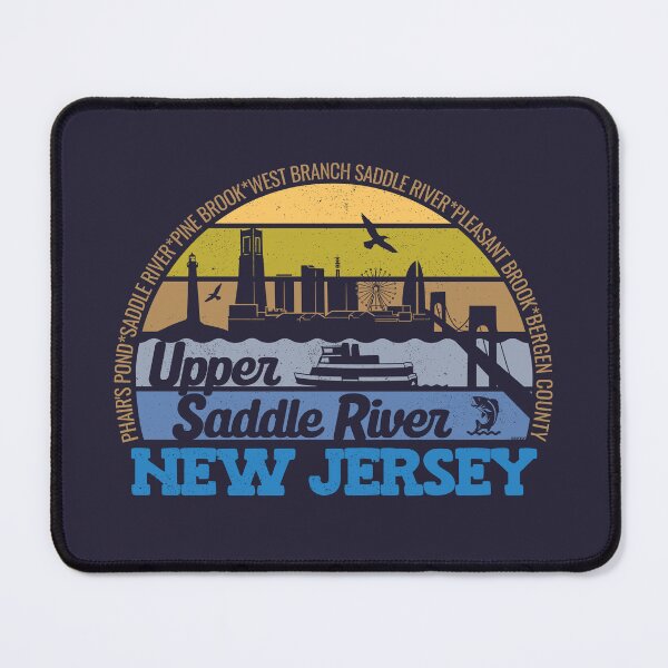 Item preview, Upper Saddle River New Jersey Sunset Retro Vintage Local Pride Logo designed and sold by CRHPOD20.