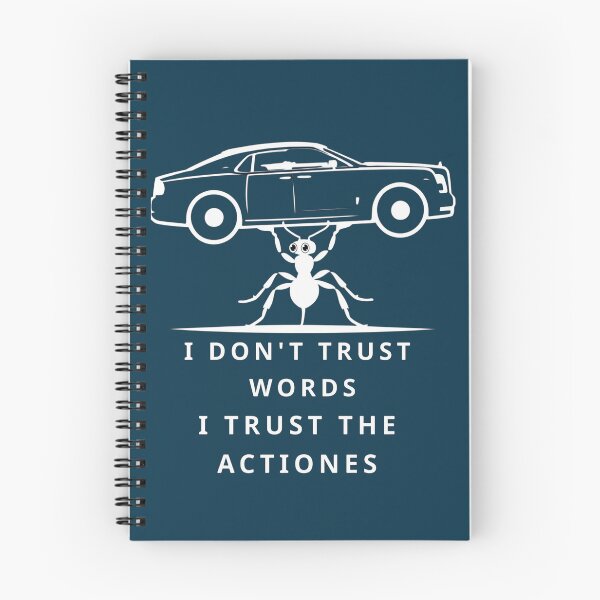 Item preview, I Don’t Trust Words I Trust Actions – Motivational Ant Strength Design, Hustle Mindset Quote Sticker designed and sold by MyDesigneStore.