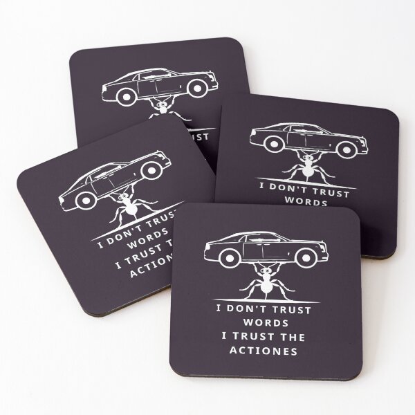 Item preview, I Don’t Trust Words I Trust Actions – Motivational Ant Strength Design, Hustle Mindset Quote Sticker designed and sold by MyDesigneStore.