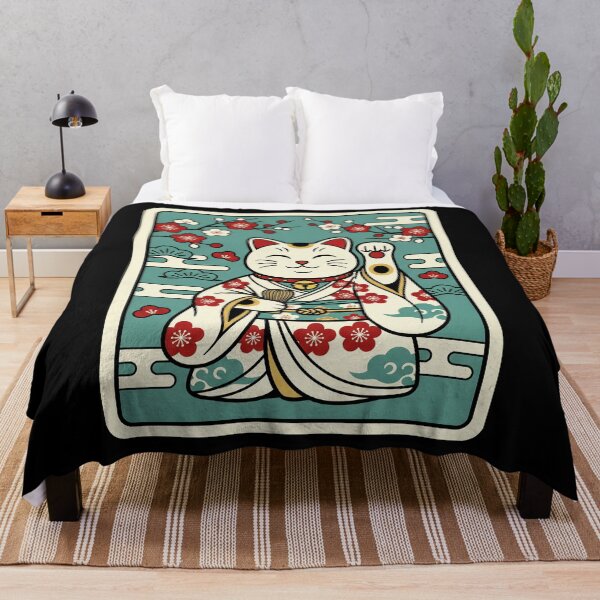 Item preview, Lucky Cat Kimono Japanese Floral Art Traditional Fortune Style designed and sold by JordynLadukeg65.