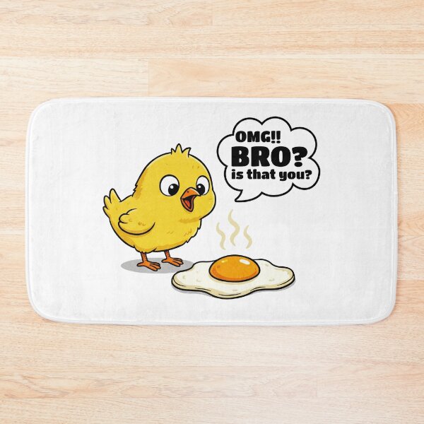 Item preview, OMG Bro Is That You Funny Chick Sticker – Cute Cartoon Chicken & Fried Egg Meme Design designed and sold by PnrArtDesign.