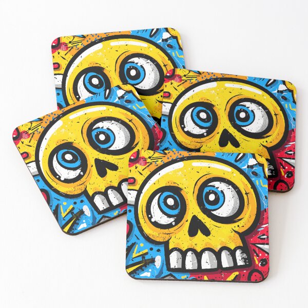 Item preview, A chaotic skull in graffiti designed and sold by Newrealis.