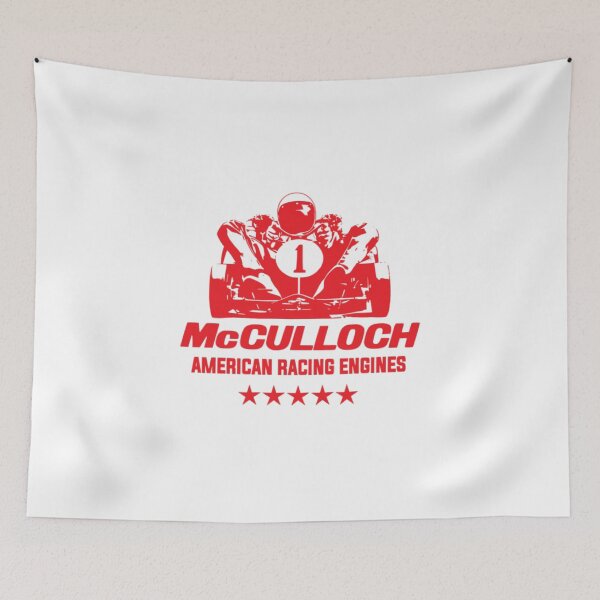 Item preview, McCulloch American racing engines - vintage karting - red print designed and sold by retropetrol.