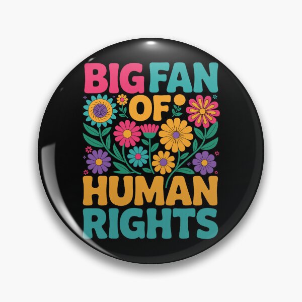 Item preview, Big Fan of Human Rights Retro Flower designed and sold by horacehughes.