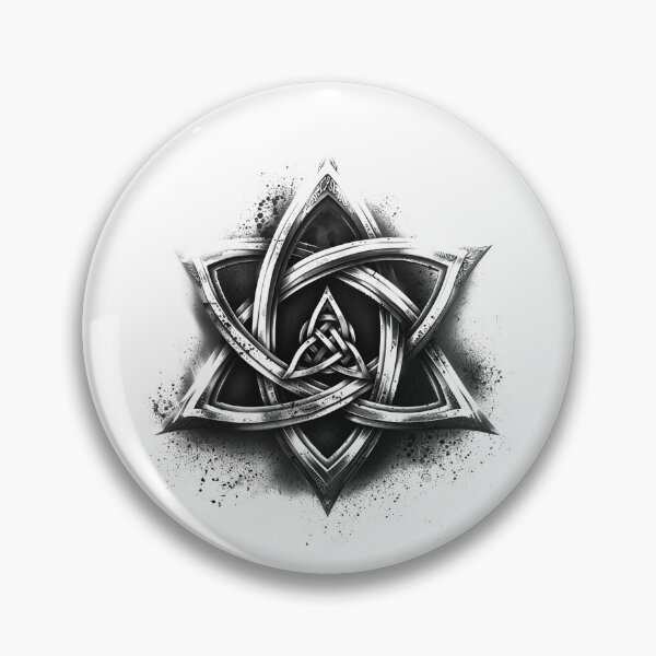 Item preview, Celtic Trinity Knot Star – Black and White Sacred Geometry Symbol designed and sold by inkoutninja.