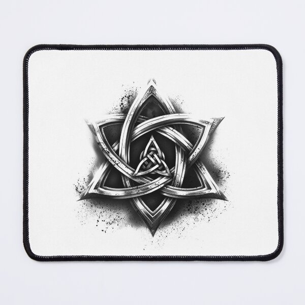 Item preview, Celtic Trinity Knot Star – Black and White Sacred Geometry Symbol designed and sold by inkoutninja.