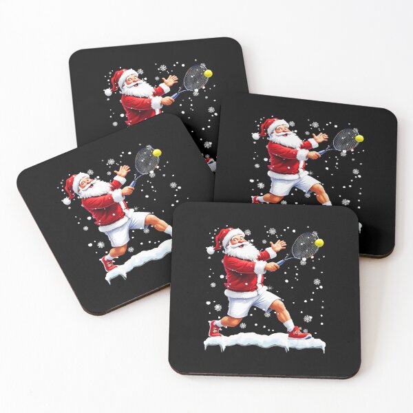 Item preview, Santa Playing Tennis Christmas Sports Humor Holiday Illustration designed and sold by WayTBeenkenArt.
