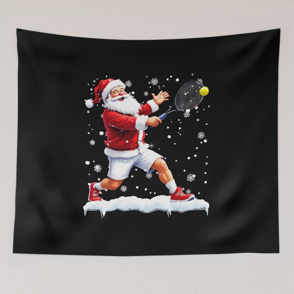 Item preview, Santa Playing Tennis Christmas Sports Humor Holiday Illustration designed and sold by WayTBeenkenArt.