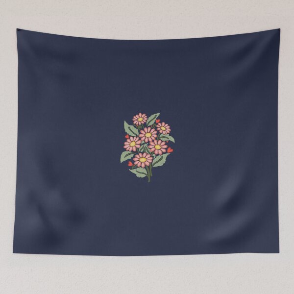Item preview, Whimsical Pink Daisy Floral Bouquet with Hearts designed and sold by DColourMuse.