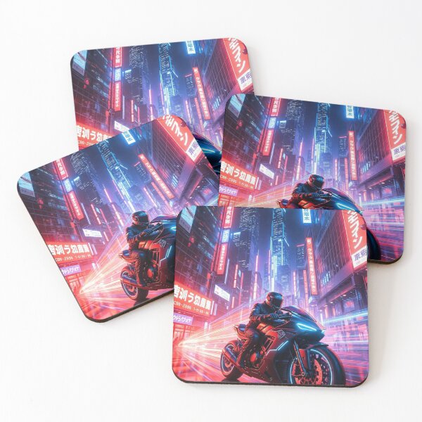 Item preview, Cyberpunk Neon Speed Demon – Futuristic Motorcycle Chase in Japanese Night City designed and sold by RadaQueen.