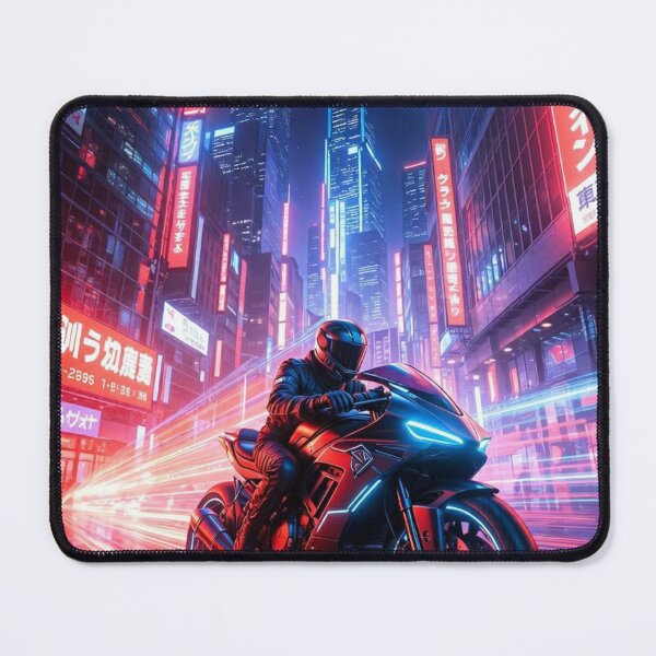Item preview, Cyberpunk Neon Speed Demon – Futuristic Motorcycle Chase in Japanese Night City designed and sold by RadaQueen.