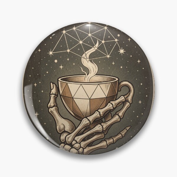 Item preview, Celestial Coffee – Skeleton Hand Holding Cosmic Cup designed and sold by myforestfog.