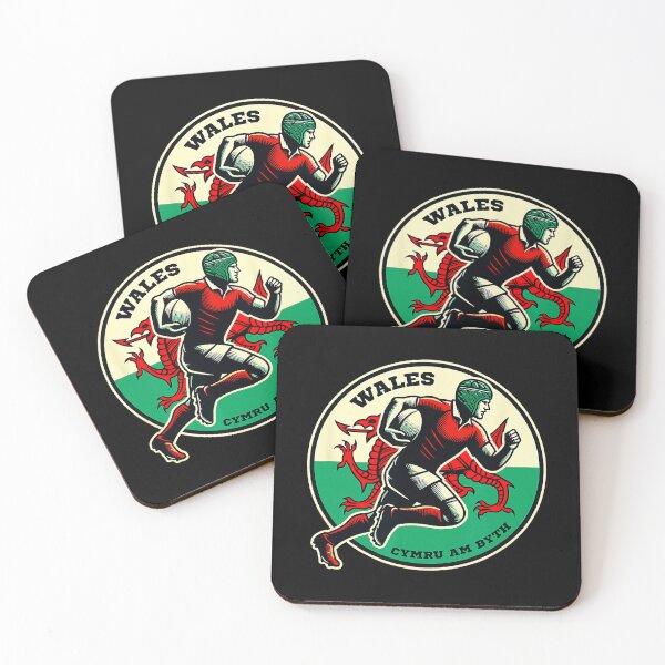 Item preview, Wales Cymru Am Byth Rugby Runner Welsh Pride Heritage Illustration designed and sold by GabrieSketcham.