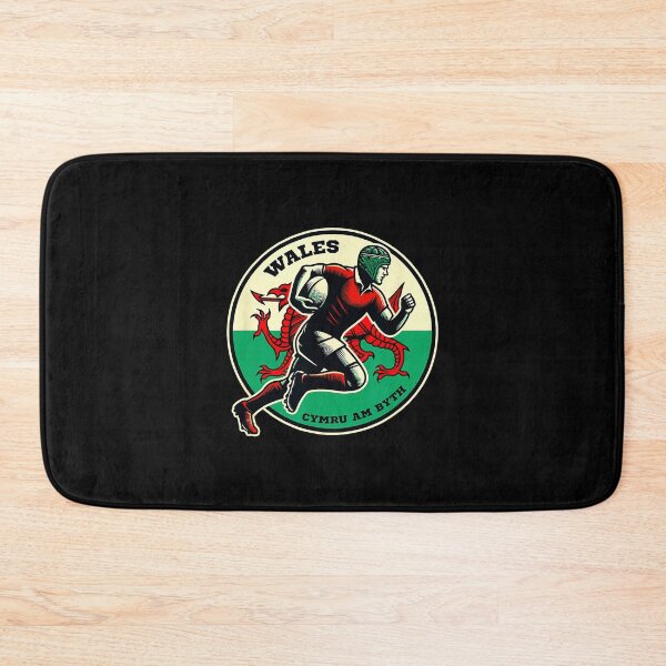 Item preview, Wales Cymru Am Byth Rugby Runner Welsh Pride Heritage Illustration designed and sold by GabrieSketcham.