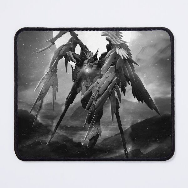 Item preview, black white Wing Gundam remastered artwork designed and sold by sabartgunpla.