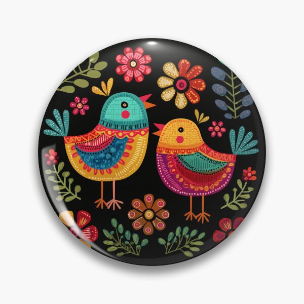 Item preview, Mexican Colorful Birds Folk Flowers Art designed and sold by xiao xuans.