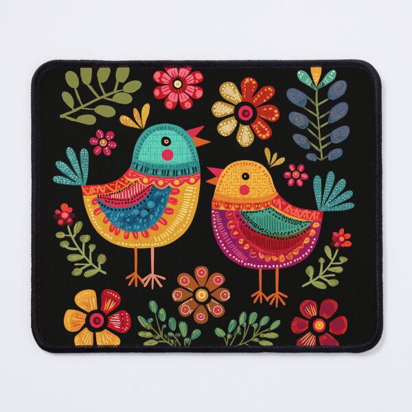 Item preview, Mexican Colorful Birds Folk Flowers Art designed and sold by xiao xuans.