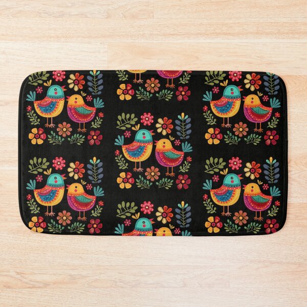 Item preview, Mexican Colorful Birds Folk Flowers Art designed and sold by xiao xuans.