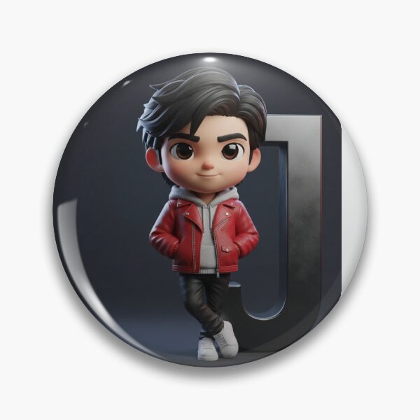 Item preview, Stylish Letter J Boy – Cool 3D Cartoon Character designed and sold by TrendTonic1.