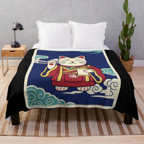 Item preview, Lucky Cat Scroll Maneki Neko Japanese Style Illustration designed and sold by JordynLadukeg65.