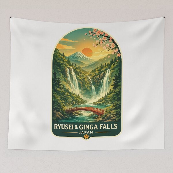 Item preview, Ryusei and Ginga Falls Daisetsuzan National Park Hokkaido Japan designed and sold by Places On Earth.