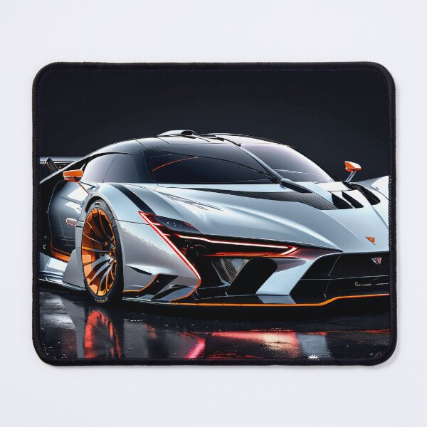 Item preview, Apex Striker Hypercar – Silver Futuristic Supercar Front View Poster designed and sold by WarpLuxe.