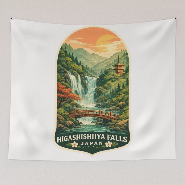 Item preview, Higashishiiya Falls Usa Oita Kyushu Mountain Valley Japan designed and sold by Places On Earth.