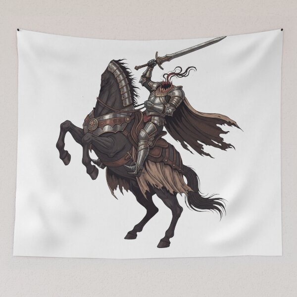 Item preview,  Headless Dark Fantasy Knight on Warhorse – Gothic Medieval Sword Rider designed and sold by Dzblack.