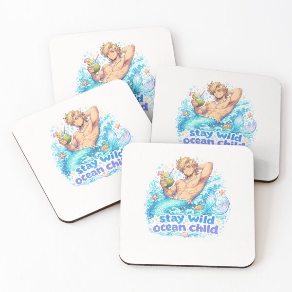 Item preview, Stay Wild Ocean Child Blonde Merman Tropical Beach Cocktail Quote designed and sold by Places On Earth.