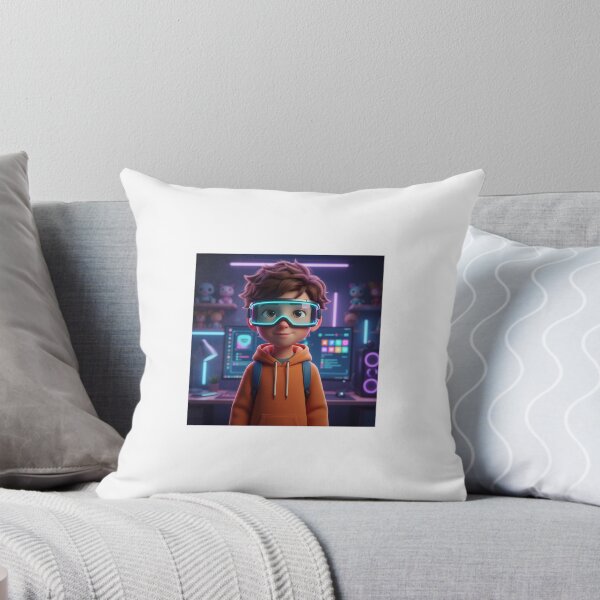 Item preview, Future Tech Kid – Neon VR Gamer 3D Cartoon designed and sold by TrendTonic1.