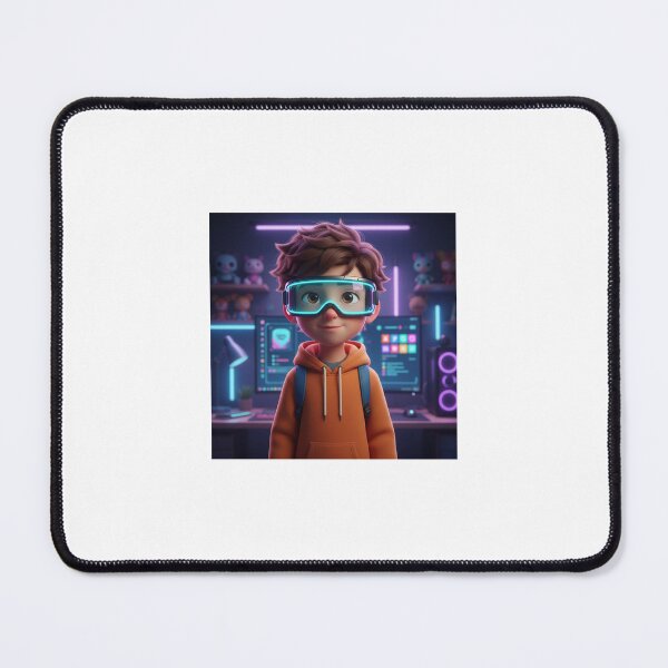 Item preview, Future Tech Kid – Neon VR Gamer 3D Cartoon designed and sold by TrendTonic1.