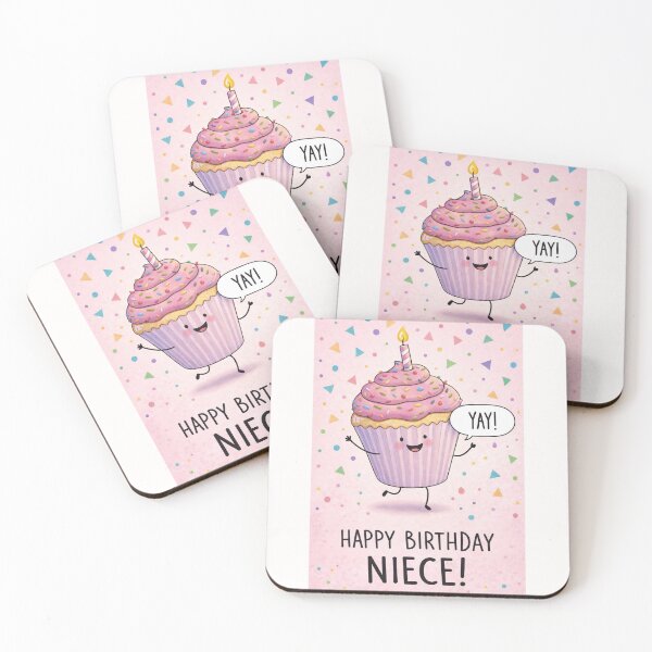 Item preview, Happy Birthday Niece Cupcake Confetti Celebration Quote designed and sold by Places On Earth.