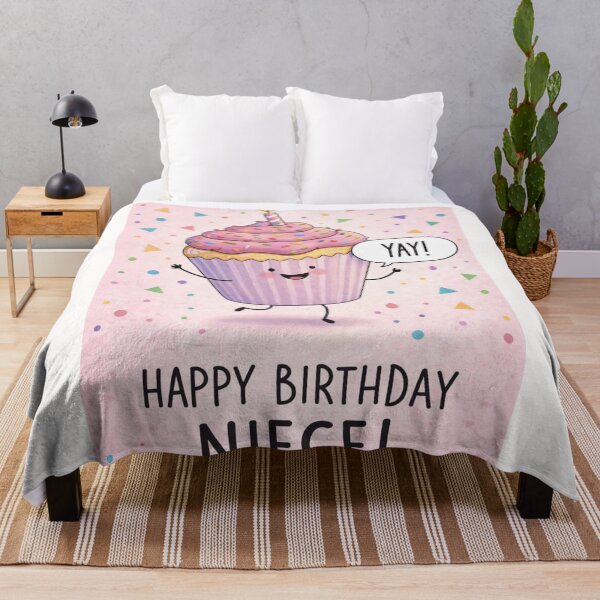 Item preview, Happy Birthday Niece Cupcake Confetti Celebration Quote designed and sold by Places On Earth.