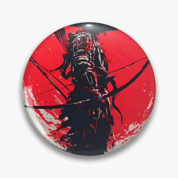 Item preview, Silent Ronin Archer • Japanese Samurai Bow Silhouette with Red Sun Ink Splash designed and sold by NeonHorizon Studio.