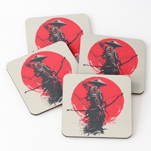 Item preview, Silent Ronin Archer • Japanese Samurai Bow Silhouette with Red Sun Ink Splash designed and sold by NeonHorizon Studio.