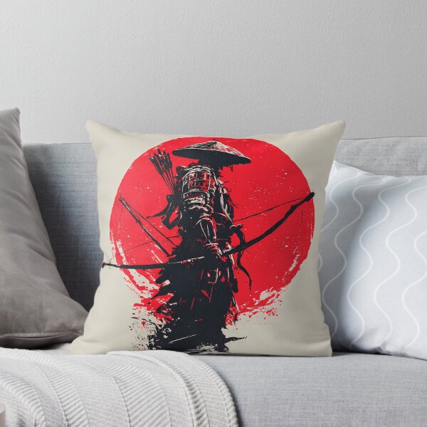 Item preview, Silent Ronin Archer • Japanese Samurai Bow Silhouette with Red Sun Ink Splash designed and sold by NeonHorizon Studio.