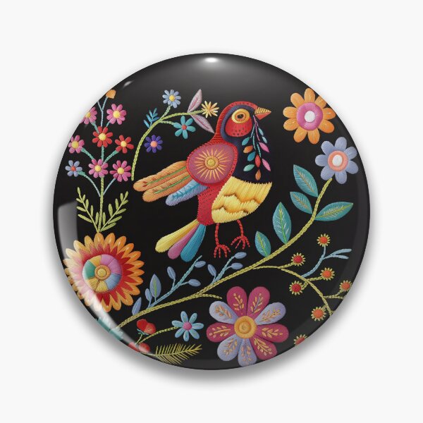 Item preview, Mexican Embroidery Pattern Art Birds Flowers designed and sold by xiao xuans.