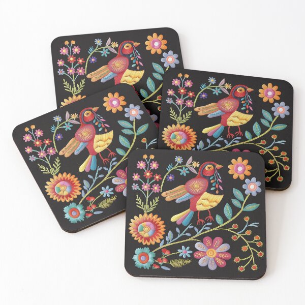 Item preview, Mexican Embroidery Pattern Art Birds Flowers designed and sold by xiao xuans.