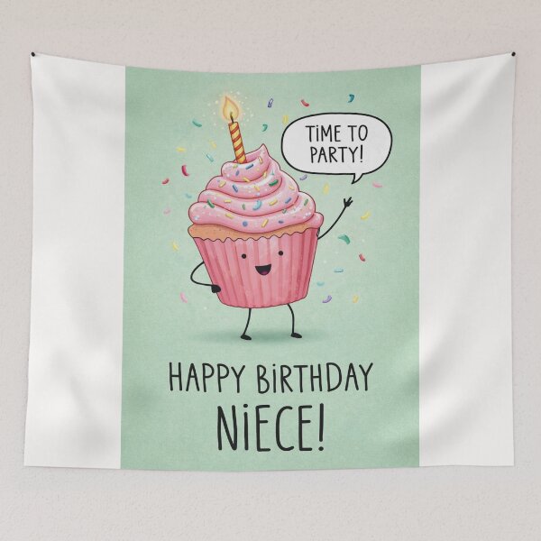 Item preview, Happy Birthday Niece Cupcake Time To Party Celebration designed and sold by Places On Earth.