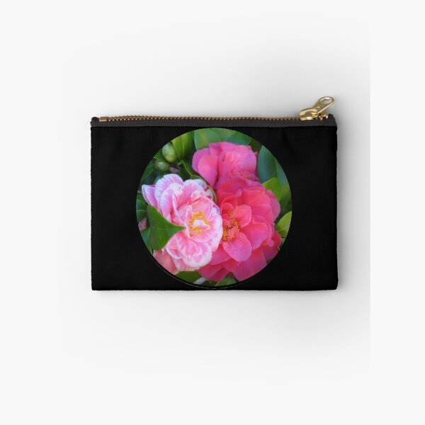 Item preview, Two Herme Camellias, Lovely Yet Unique on the Same Tree Circle Die Cut designed and sold by JoyousArt4u.