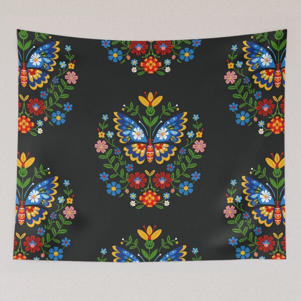 Item preview, Hungarian Folk Flowers With Butterfly Design designed and sold by xiao xuans.