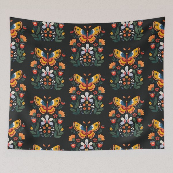 Item preview, Hungarian Folk Flowers With Butterfly Design designed and sold by xiao xuans.