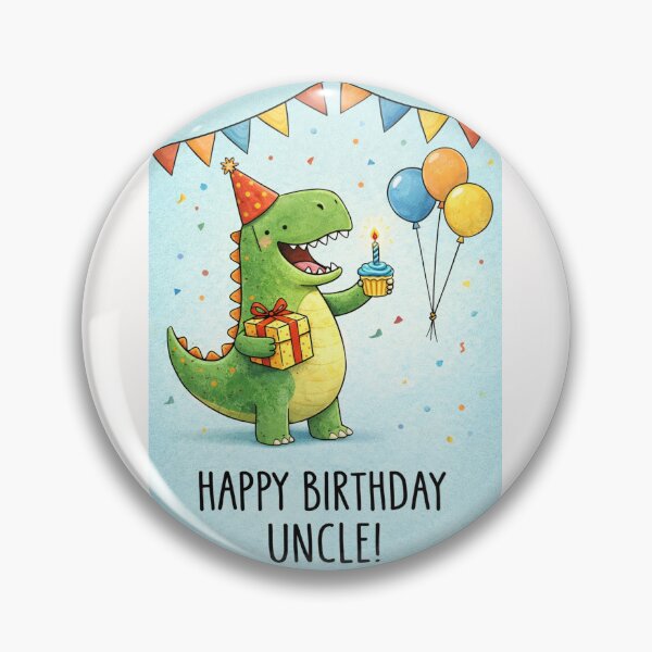 Item preview, Happy Birthday Uncle Cute Dinosaur Cupcake Party designed and sold by Places On Earth.