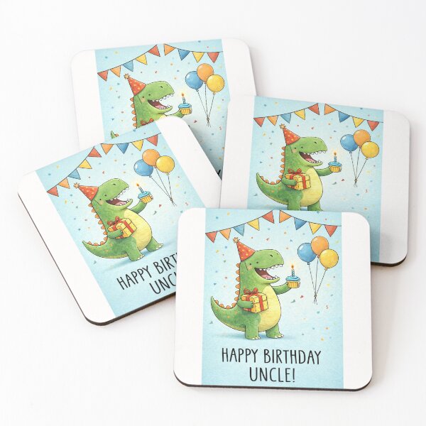 Item preview, Happy Birthday Uncle Cute Dinosaur Cupcake Party designed and sold by Places On Earth.